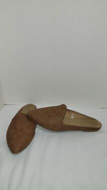 Me Too Cognac Brown Snakeskin Embossed Mules Women's  Size 11 W Flats Pointy Toe